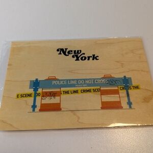 Woodhi Maple Wood Postcard - New York City Police Line Scene